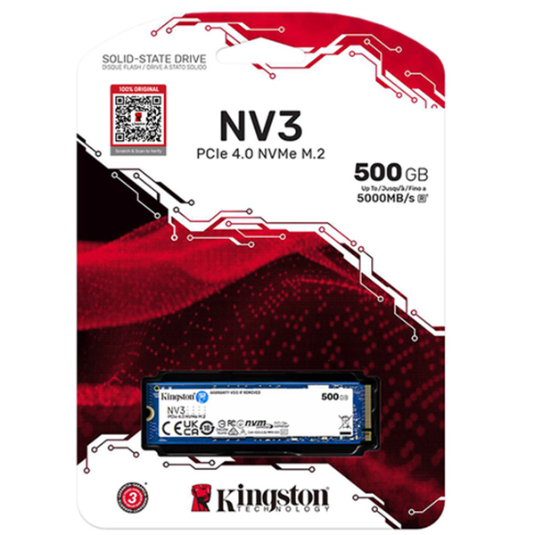 Kingston NV3 PCIe 4.0 NVMe Internal SSD | PCIe 4.0 Gen 4×4 | Up to 5,000MB/s read | SNV3S